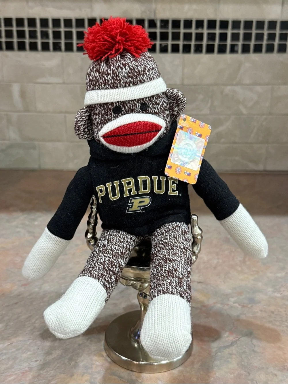 Purdue Boilermakers Sock Monkey Plush Plushland 2011 NWT College NCAA